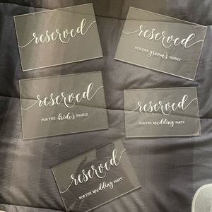 RESERVED signs for wedding